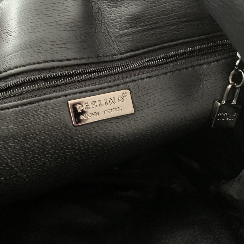 Perlina NY Black Leather Backpack - Picture 10 of 11
